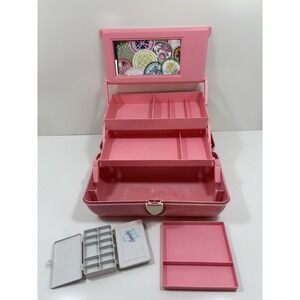 Vintage Caboodles California XL 3 Tier Makeup Art Storage Train Case Travel Case